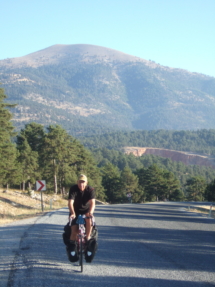 Cycling up turkish mountain